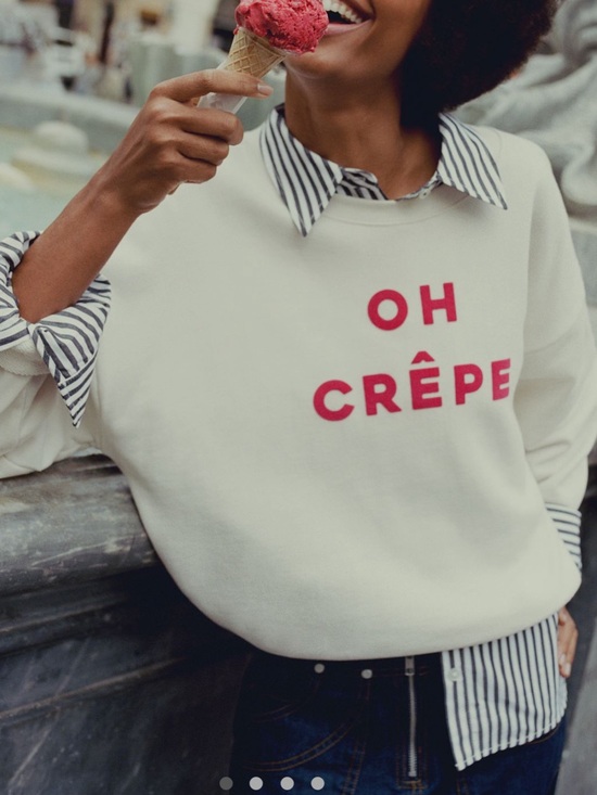 Anthropologie Tops - 🇫🇷Anthroplogie Long-Sleeve Sweatshirt Maeve Novelty Oh Crêpe NEW Large